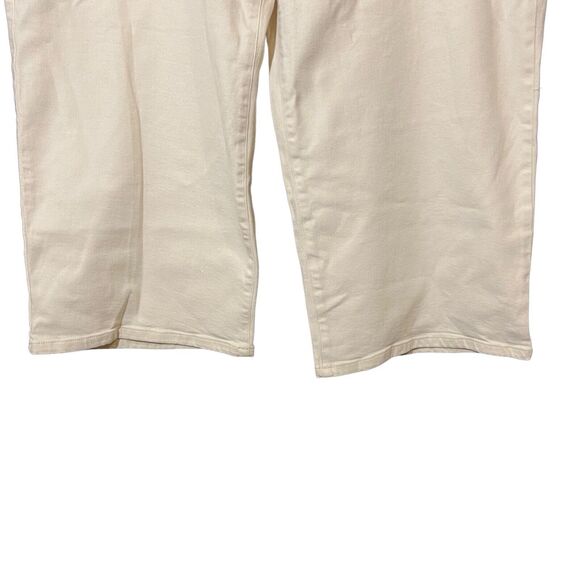 J. Jill Denim High-Rise Full‎ Leg Denim Crops White Jeans Size 26 Wide Leg - Picture 8 of 10